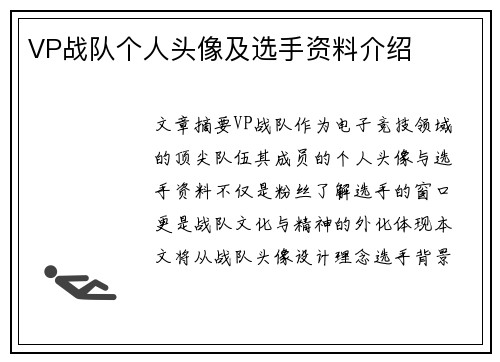 VP战队个人头像及选手资料介绍
